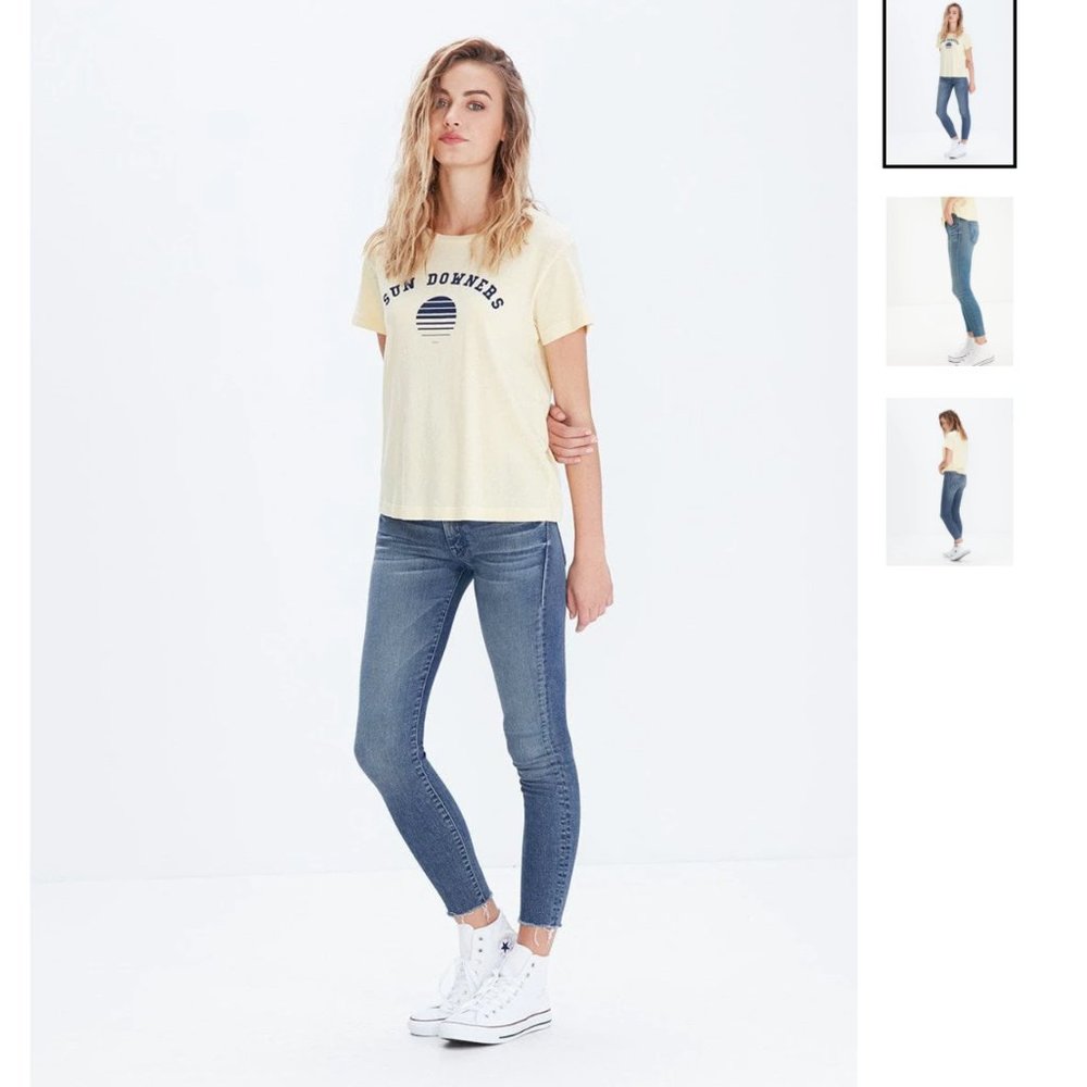 MOTHER Runway Fray Skinny Jeans Size 25